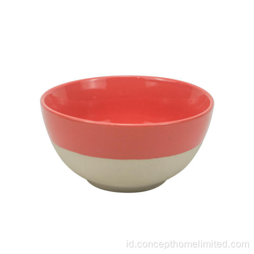 Set Dinner Stoneware Glaze Tunggal - Merah Muda